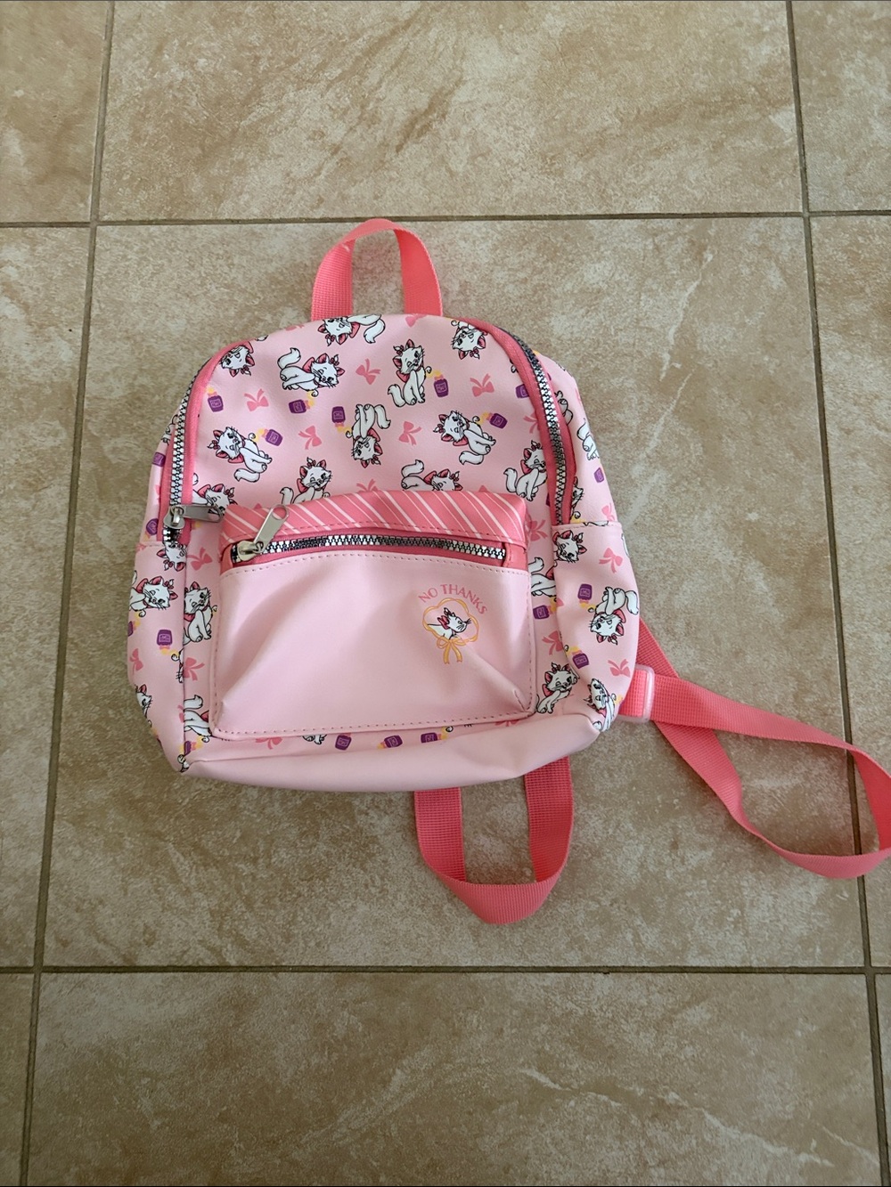 Pink Unicorn Print Kids Backpack with Front Pocket